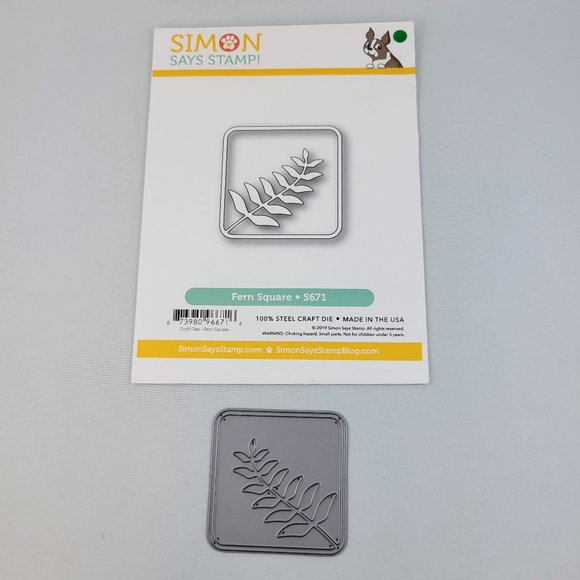 Square Die Fern Simon Says Stamp Paper Crafts Card Making Scrapbooking Read - Picture 1 of 8